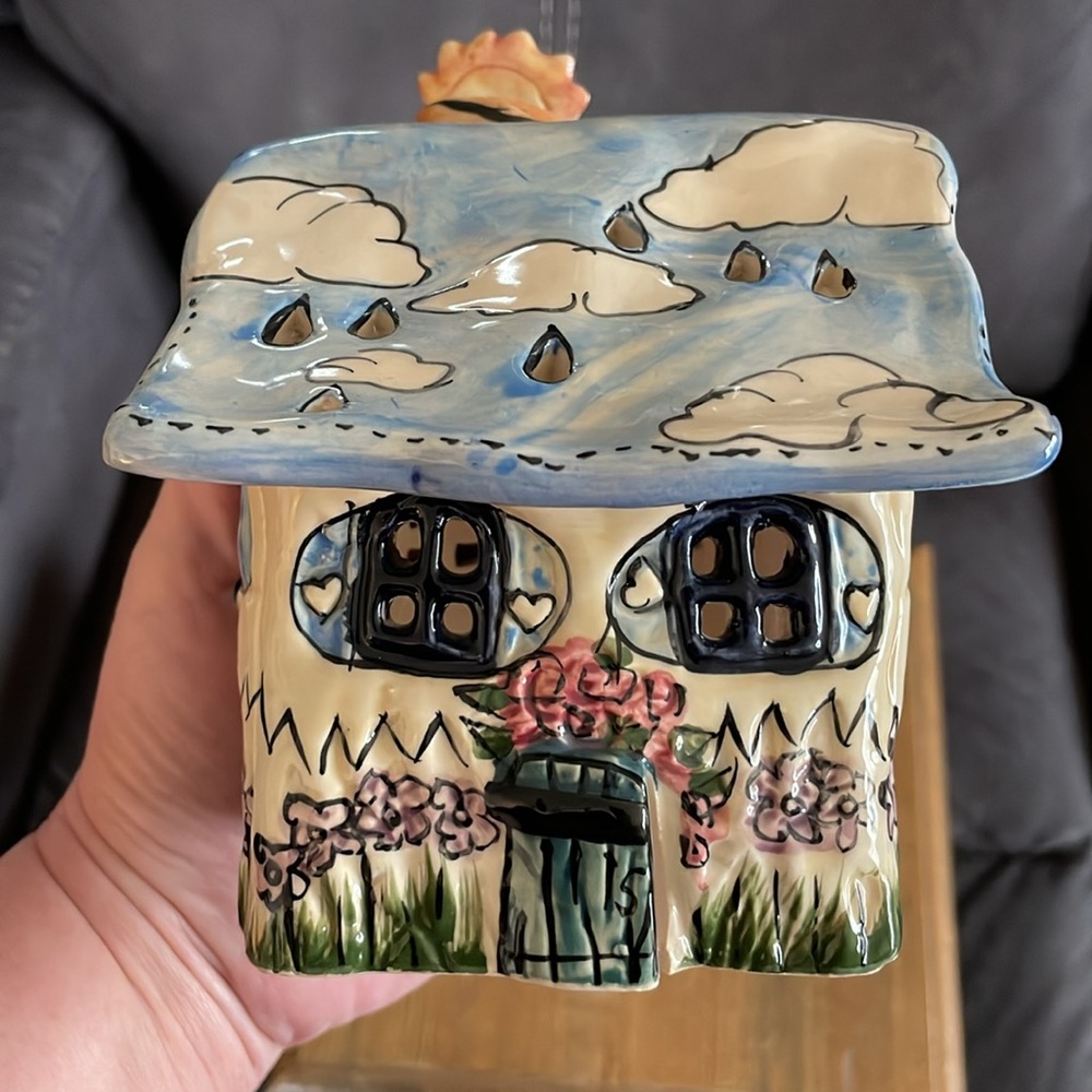 🌎Blue Sky Clayworks Tea Light House Heather Goldminc Little Bit of Heaven 2001 - Picture 8 of 16
